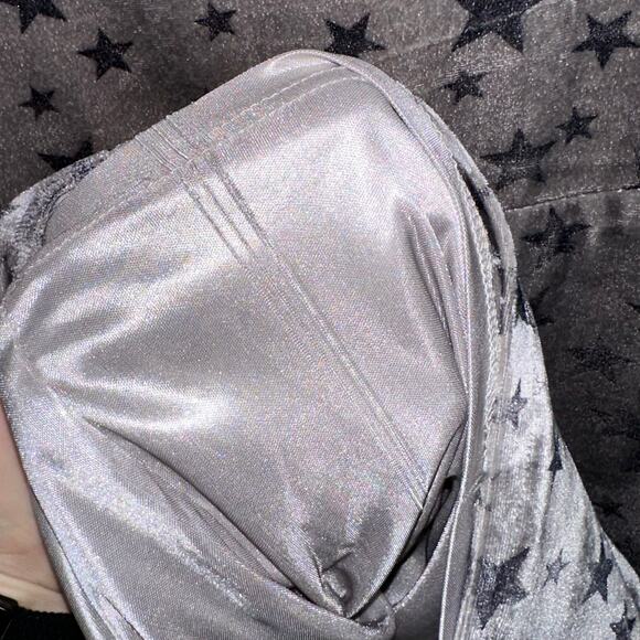 Revolve By The Way Velvet Silver Grey Star Bodycon Backless Mini Dress Size S - Picture 15 of 15